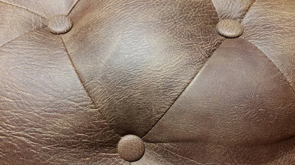 Closeup Brown Leather Furniture Pattern — Stock Photo, Image