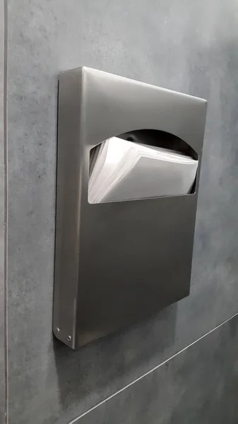 Iron Paperbox Grey Wall Closeup — Stock Photo, Image
