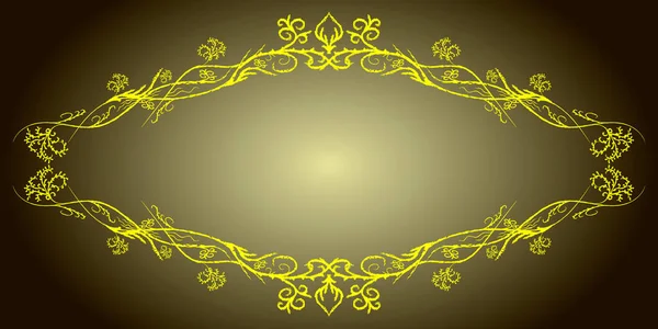 frame of ornate lines brown and yellow