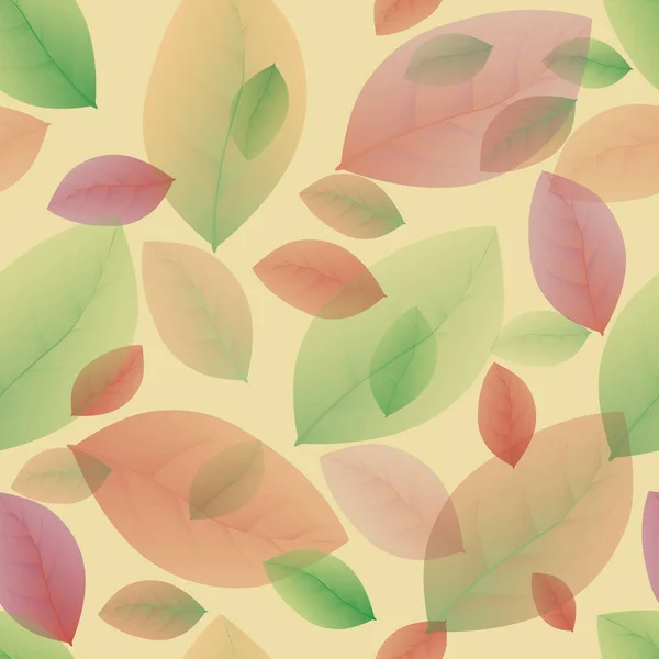 Colored Leaves Yellow Background — 스톡 벡터