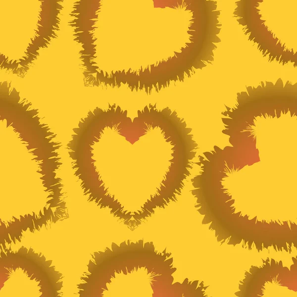 黄色背景下的红心 — 图库矢量图片