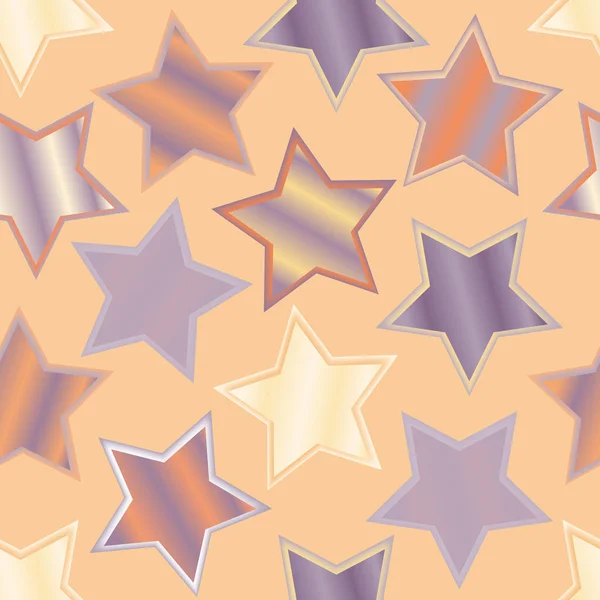 Csillagos Csillagok Sokszínű Csillagok Zökkenőmentes Minta Többszínű Csillagok Zökkenőmentes Textúra — Stock Vector