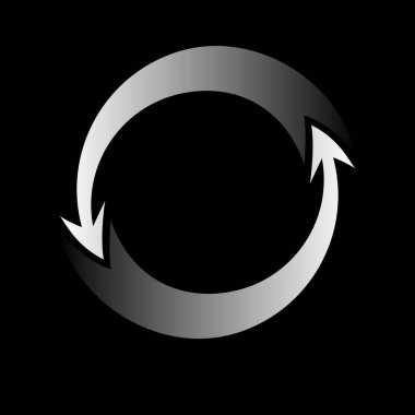 Siyah arkaplanda ok işaretinin yaratıcı vektör tasarımı 