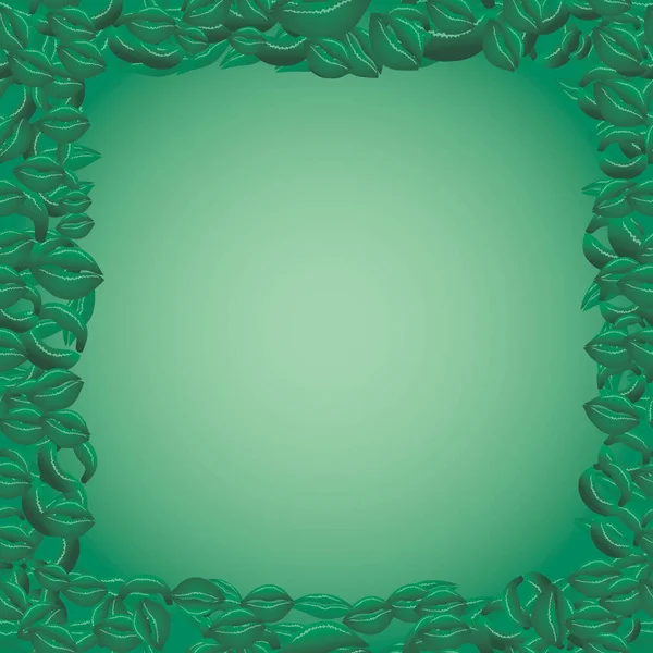 Cadre Lèvres Vertes Illustration Vectorielle Abstraite — Image vectorielle