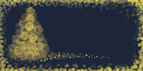 Gelber Weihnachtsbaum Auf Blauem Hintergrund Abstrakte Vektorillustration — Stockvektor