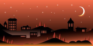 Kartpostal. Sanatsal arka plan. Kış manzarası. Afiş. Broşürü. Kış manzara ve kar taneleri ile Vektör tebrik kartı. Vektör grafikleri