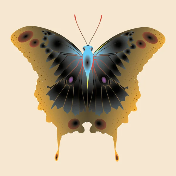 空飛ぶ蛾 蝶の飛行のシームレスなパターン ベクトルグラフィック 白い背景に青い蝶 — ストックベクタ