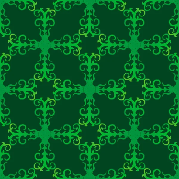 Fundo Verde Sem Costura Com Ornamento Abstrato — Vetor de Stock