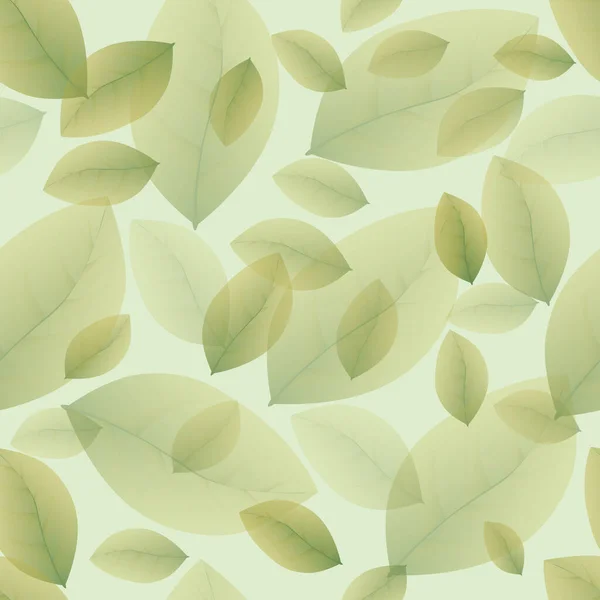 Nahtloses Muster Mit Blättern Und Blättern — Stockvektor