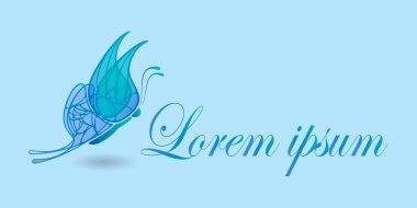 Vektör renk kelebek illüstrasyonu, kopyalama alanı