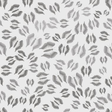 Soluk arkaplanda gri kelebekler, boşluğu kopyala