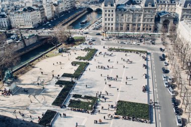Paris, Fransa:, Paris şehir merkezine gün zaman, Fransa Şubat 2012 yaklaşık üstten havadan görünümü.
