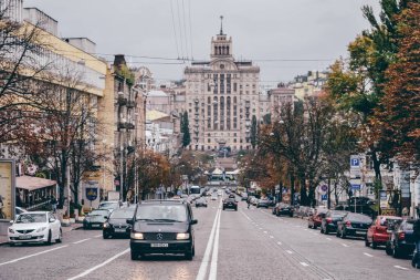 Kiev, Ukrayna - Ekim 2011 yaklaşık: ev ve Binalar eski şehir, Kiev, Ukrayna cicra Ekim 2011.
