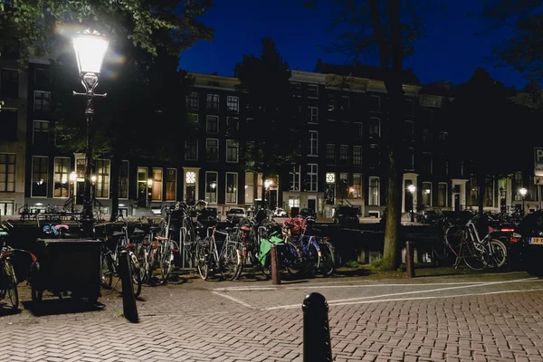 Amsterdam Circa Junio 2017 Vista Nocturna Las Calles Centro Ámsterdam —  Fotos de Stock