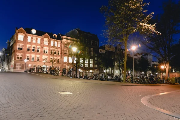 Amsterdam Circa Junio 2017 Vista Nocturna Las Calles Centro Ámsterdam —  Fotos de Stock