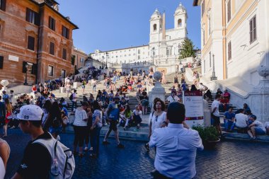 Rome, İtalya - Haziran 2017 yaklaşık: ünlü İspanyol adımları, Piazza di Spagna Haziran 2017 yılında Merkezi Roma, İtalya. 