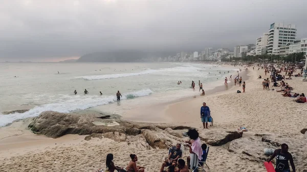 Rio Janeiro Brezilya Eylül 2019 Nsanlar Bulutlu Gökyüzü Ile Gün — Stok fotoğraf