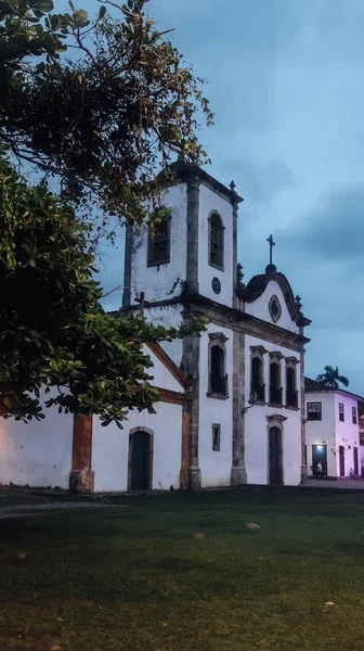 Paraty Brasil Circa Setembro 2019 Antiga Igreja Católica Com Muros — Fotografia de Stock