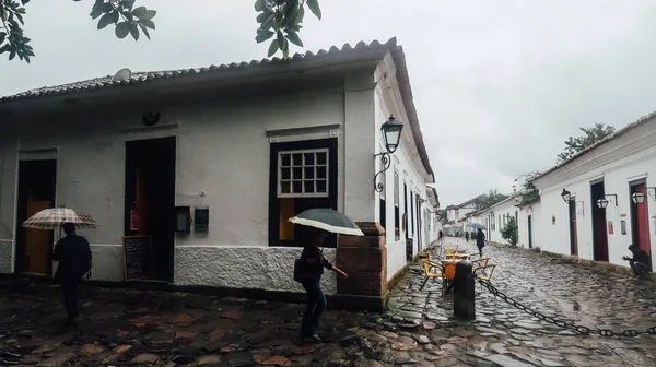 Paraty Brasil Circa Septiembre 2019 Pequeñas Calles Con Edificios Con —  Fotos de Stock