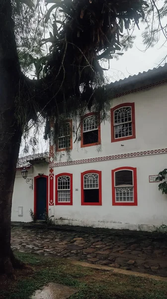 Paraty Brazil Circa Вересень 2019 Малі Вулиці Білими Стінами Історичному — стокове фото