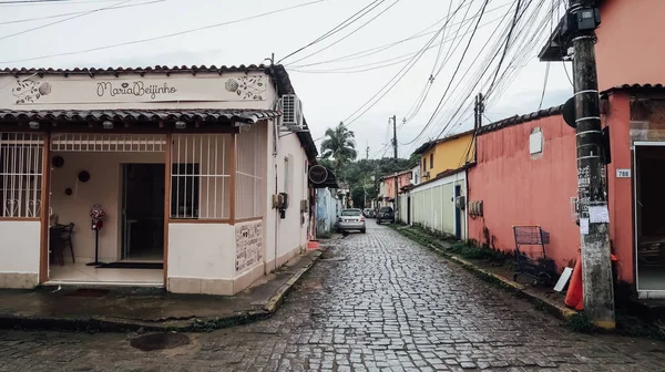 Paraty Brasil Circa Setembro 2019 Pequenas Ruas Com Prédios Com — Fotografia de Stock