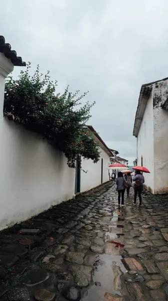 Paraty Brasil Circa Setembro 2019 Pequenas Ruas Com Prédios Com — Fotografia de Stock