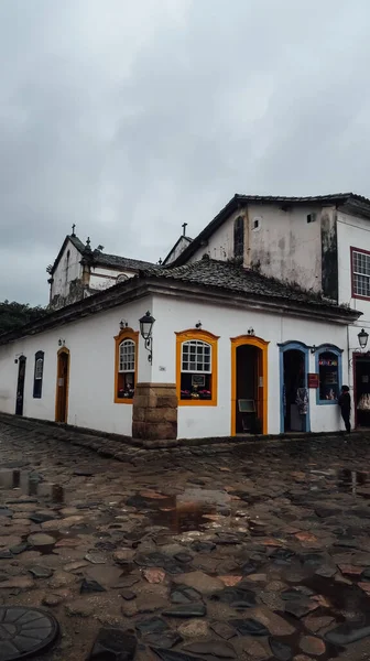 Paraty Brazil Circa Вересень 2019 Малі Вулиці Білими Стінами Історичному — стокове фото