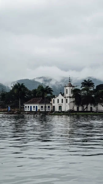 Paraty Brasil Circa Septembro 2019 Vista Edifícios Com Paredes Brancas — Fotografia de Stock