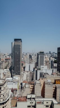 SAO PAULO, BRAZIL - CIRCA SEPTEMBER 2019: aerial view of downtown of Sao Paulo from top of Martinelli Building on a sunny day.