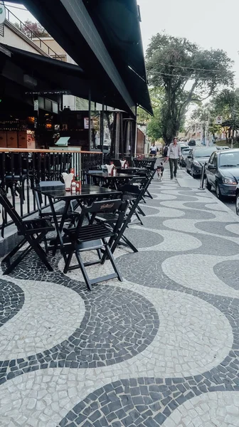 Sao Paulo Brasile Circa Settembre 2019 Tavoli Sedie Neri Caffè — Foto Stock