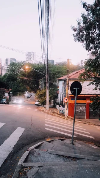 Sao Paulo Brasil Circa Septembro 2019 Paisagem Montanhosa Ruas Inclinadas — Fotografia de Stock