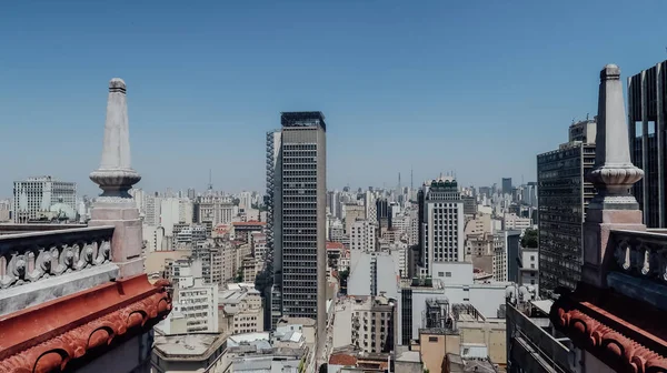 Sao Paulo Brazília Nagyjából 2019 Szeptember Sao Paulo Belvárosának Légi — Stock Fotó