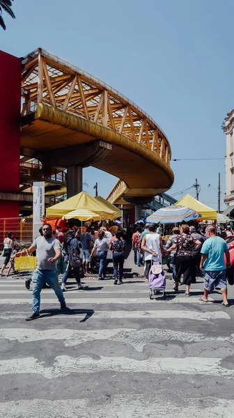 Sao Paulo Brasil Circa Septembro 2019 Muita Gente Ruas Movimentadas — Fotografia de Stock