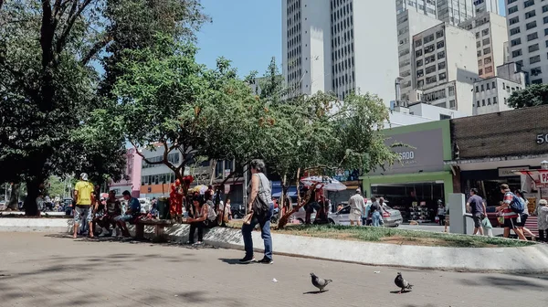 Sao Paulo Brasilien Circa September 2019 Belebte Straßen Und Hohe — Stockfoto