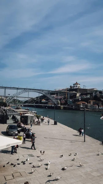 Porto Portugal Marzo 2020 Terraplén Del Río Duero Centro Histórico — Foto de Stock