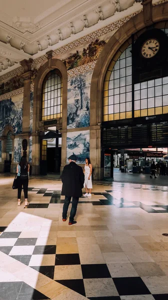 Porto Portugal March 2020 Sao Bento Train Station Прикрашена Традиційними — стокове фото