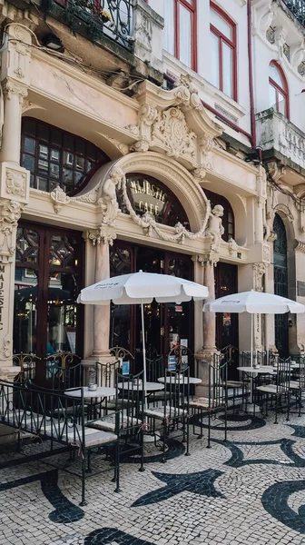 Porto Portugalsko Březen 2020 Venkovní Stoly Exteriér Majestic Cafe Starém — Stock fotografie
