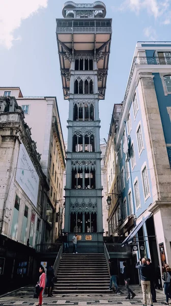 Lisbon Portugal March 2020 Famous Santa Justa Lift Historical Old — Stock Photo, Image