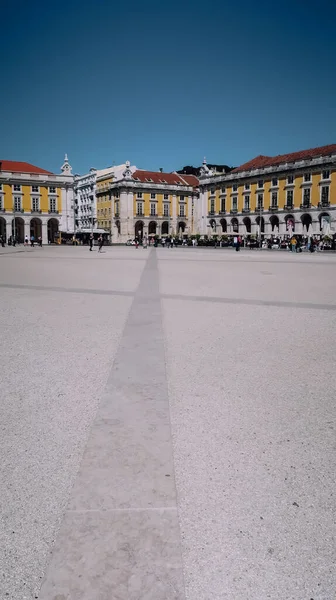 Lisbon Portugal March 2020 Empty Praca Comercio Public Plaza Historical — Stock Photo, Image