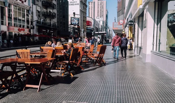 Buenos Aires Argentinien Circa Oktober 2019 Tische Eines Cafés Der — Stockfoto