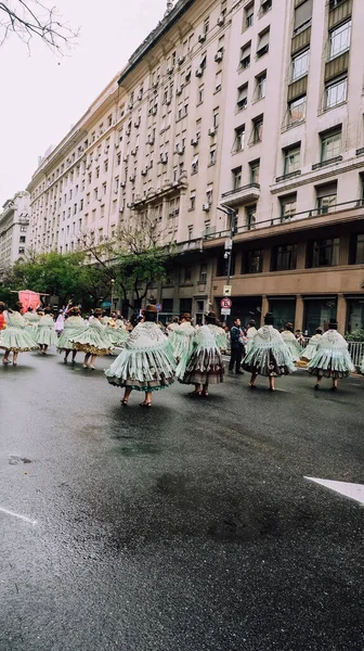 Buenos Aires Argentina Circa Oktober 2019 Människor Färgglada Traditionella Kostymer — Stockfoto