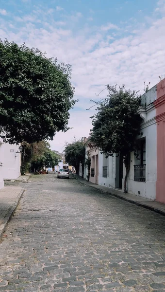 Colonia Del Sacramento Uruguay Οκτωβριου 2019 Λιθόστρωτος Δρόμος Παραδοσιακά Παλιά — Φωτογραφία Αρχείου