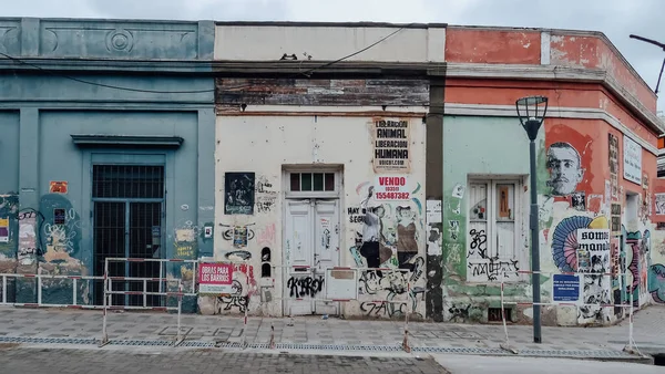 Cordoba Argentina Circa Październik 2019 Grafiki Rysunki Fasad Budynków Hipsterskiej — Zdjęcie stockowe