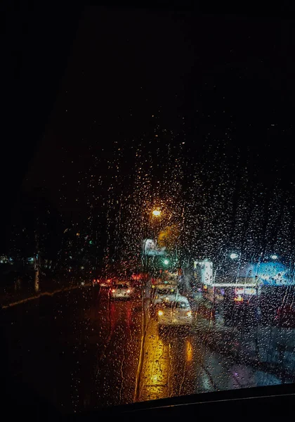 Salta Argentina Circa November 2019 Wet Road Cars Window Rain — Stock Photo, Image