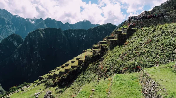 Machu Picchu Peru Circa Νοεμβριοσ 2019 Πράσινες Βεράντες Στο Machu — Φωτογραφία Αρχείου