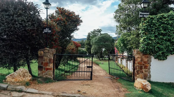 Guatavita Kolumbien November 2019 Geschmiedetes Tor Einer Privatvilla Der Alten — Stockfoto