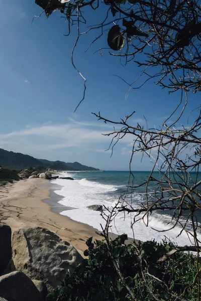 Ταυρωνα Κολομβια Circa Δεκεμβριοσ 2019 Άδεια Παραλία Λευκή Άμμο Αρεσίφες — Φωτογραφία Αρχείου