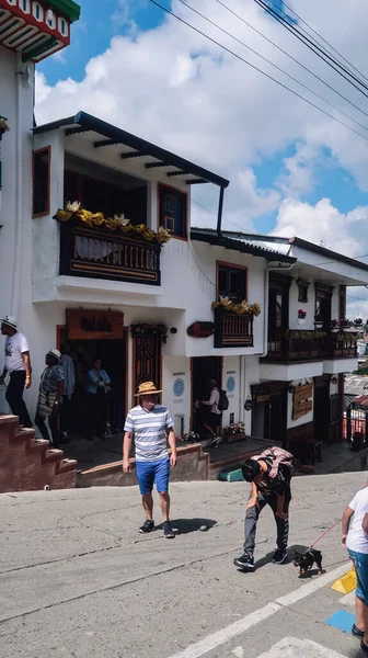 Salento Colômbia Circa Janeiro 2020 Rua Centro Salento Com Fachadas — Fotografia de Stock