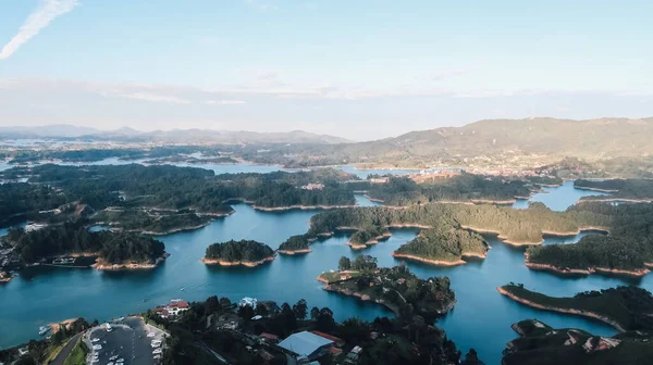 Guatape Colombia Circa Januari 2020 Luchtfoto Van Beroemde Kunstmatige Meren — Stockfoto