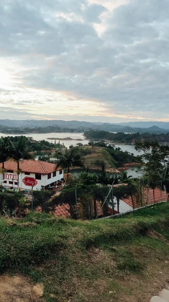 Guatape Colombia Circa Január 2020 Légi Kilátás Híres Mesterséges Tavak — Stock Fotó